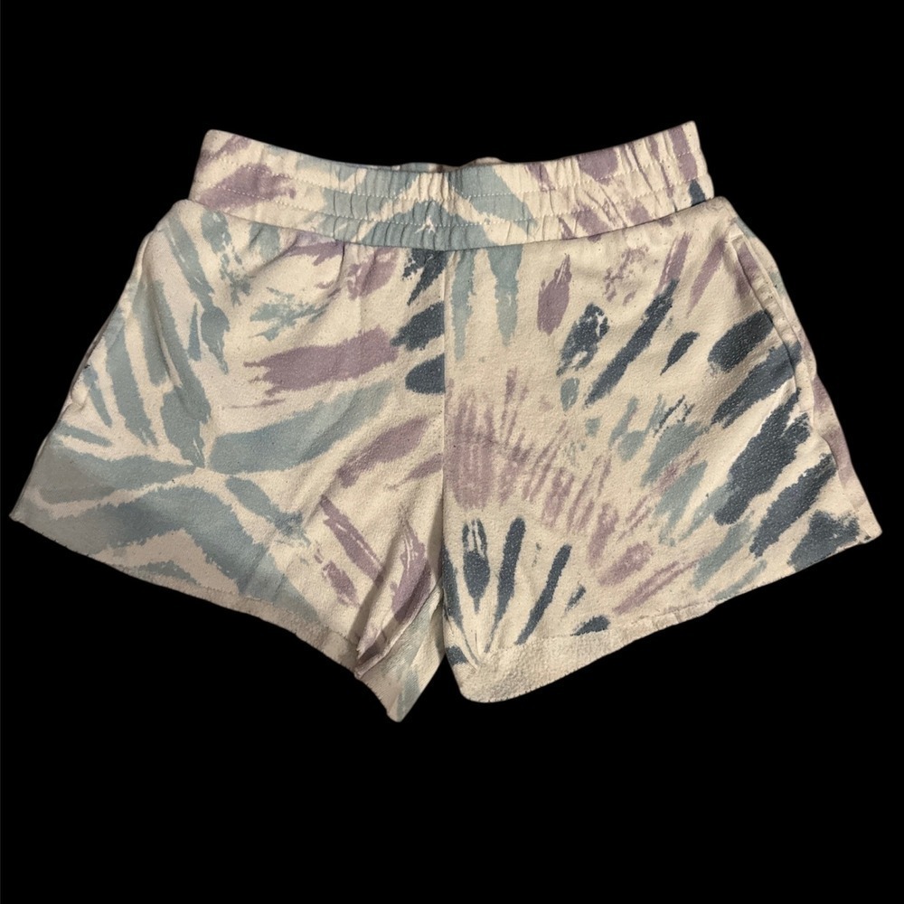 Art Class Girls Tie Dye Sweat Shorts Purple Blue White Fleece Size L 10/12